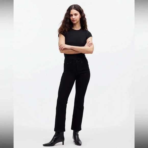 Madewell Denim - Madewell Kick Out Crop Jeans Black 26 Tall